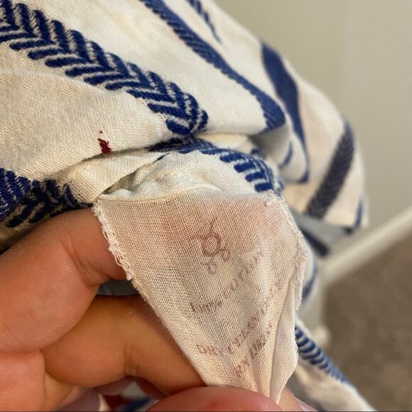 FIGUE Red White Blue Embroidered Puff Sleeve Mini Dress Medium M - Picture 9 of 14